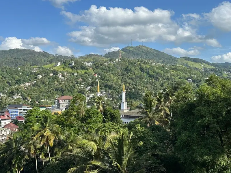 De stad Kandy in de heuvels van Sri Lanka