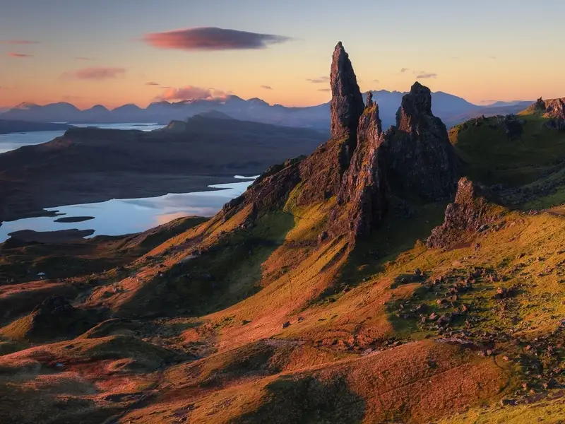Het dramatische landschap van Isle of Skye, Schotland