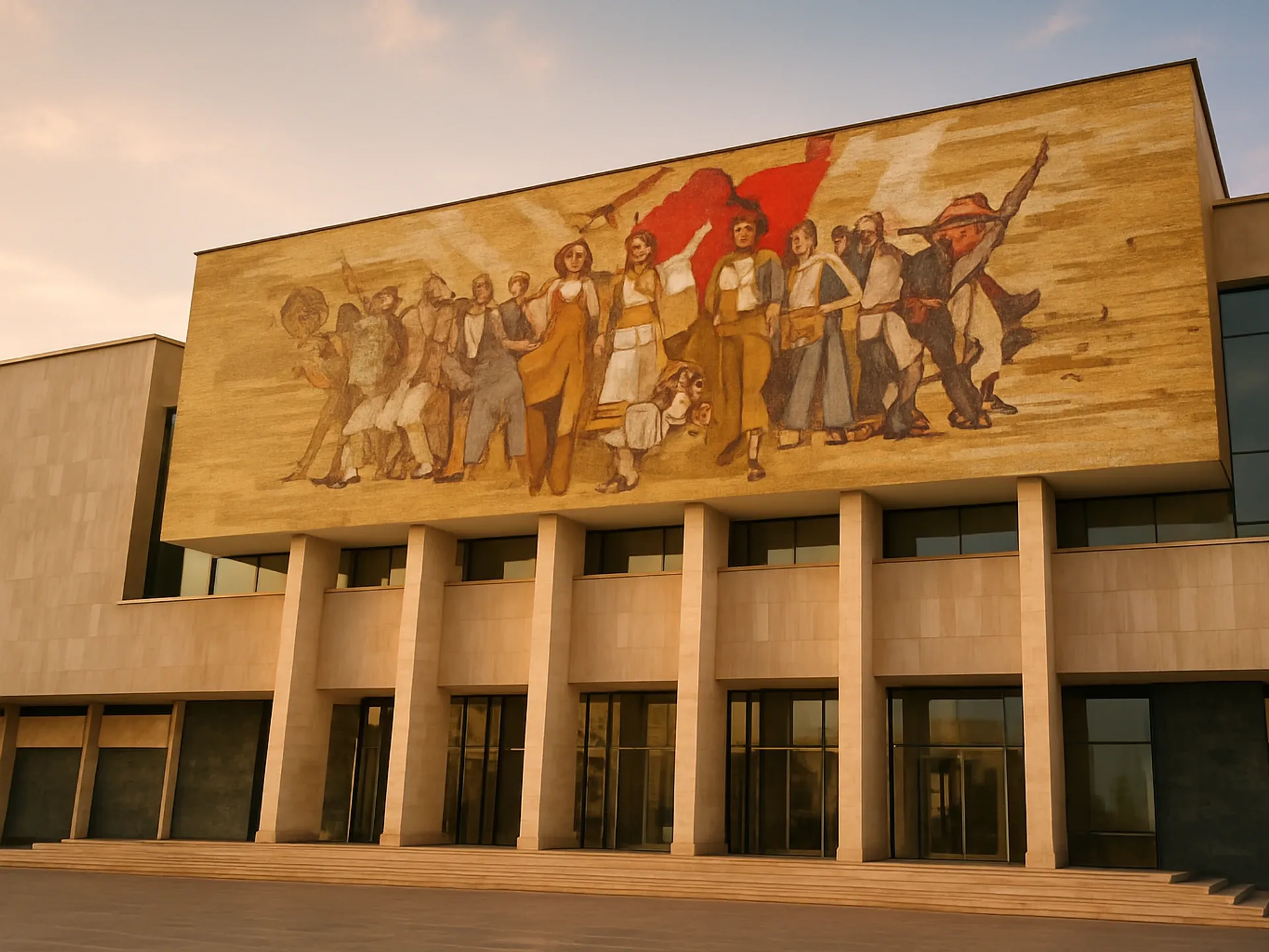 Het Skanderbeg-plein in Tirana